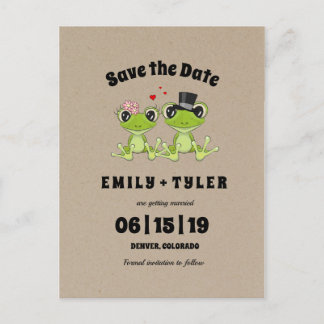 Toadally in Love Frog Wedding Save The Date Announcement Postcard