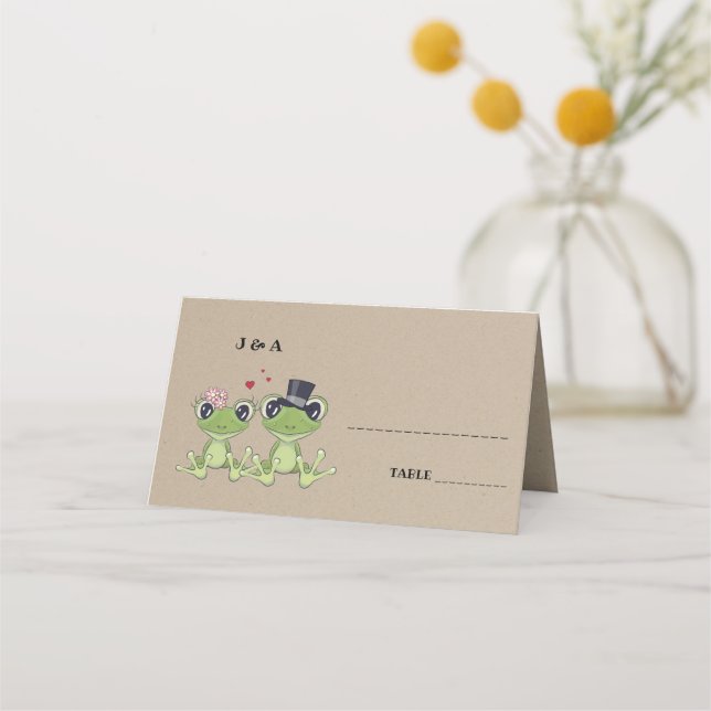 Toadally in Love Frog Wedding Table + Menu Card (Front)