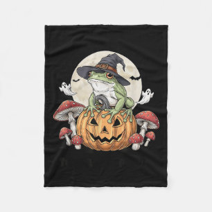 Toadally Soky Funny Halloween Frog On Pumpkin With Fleece Blanket