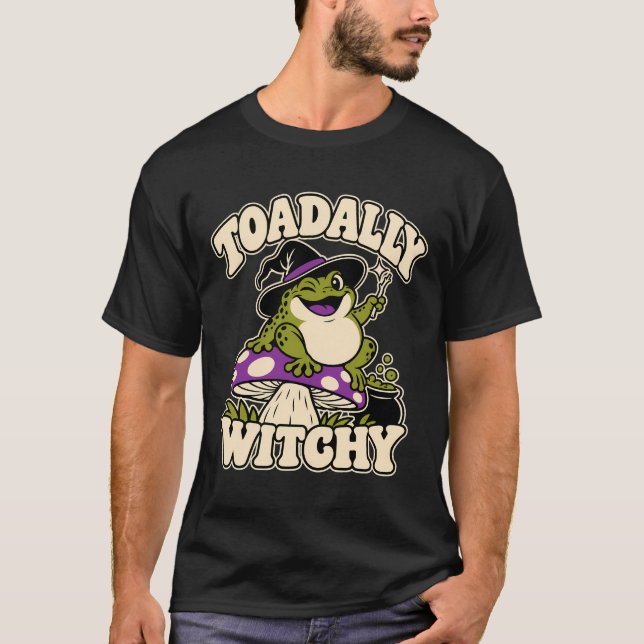 Toadally Witchy Cute Toad Witch Hat T-Shirt (Front)