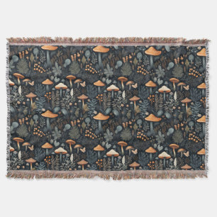 Toadstool Forest  Throw Blanket