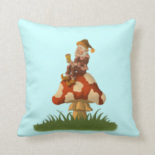 toadstool gnome funny fantasy pillow