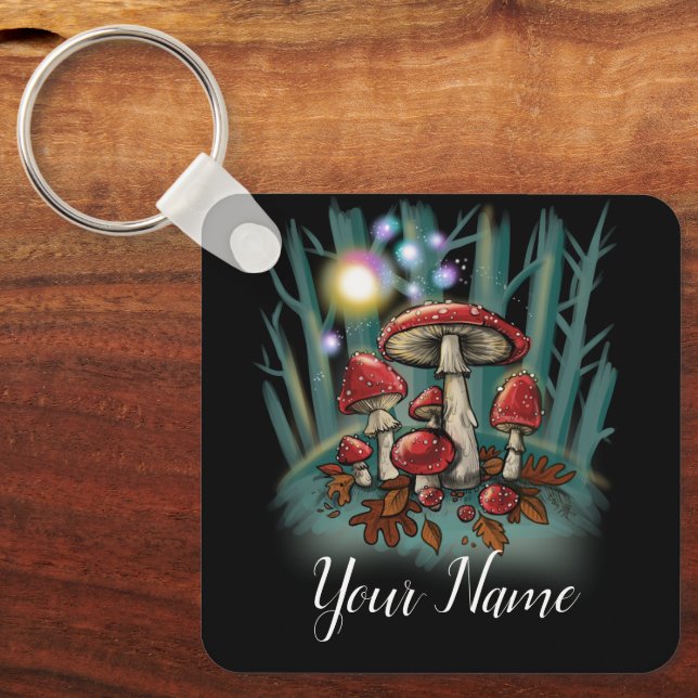 Toadstool mushrooms~ business cards keychain (Front)