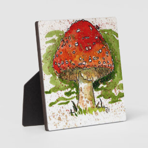 Toadstool with easel plaque