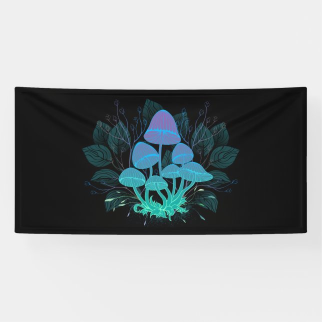 Toadstools in Bushes Banner (Horizontal)