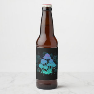 Toadstools in Bushes Beer Bottle Label