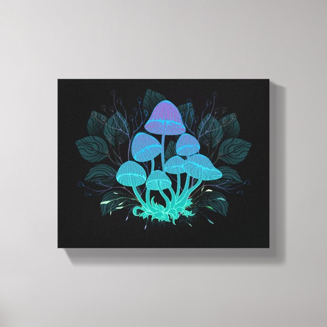 Toadstools in Bushes Canvas Print (Front)