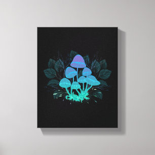 Toadstools in Bushes Canvas Print