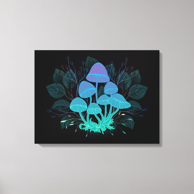 Toadstools in Bushes Canvas Print (Front)