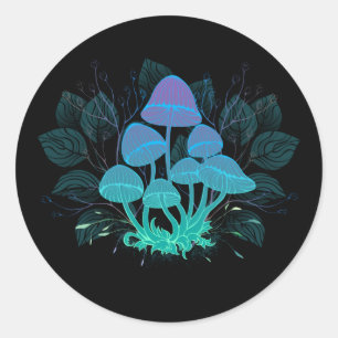 Toadstools in Bushes Classic Round Sticker