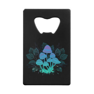 Toadstools in Bushes Credit Card Bottle Opener