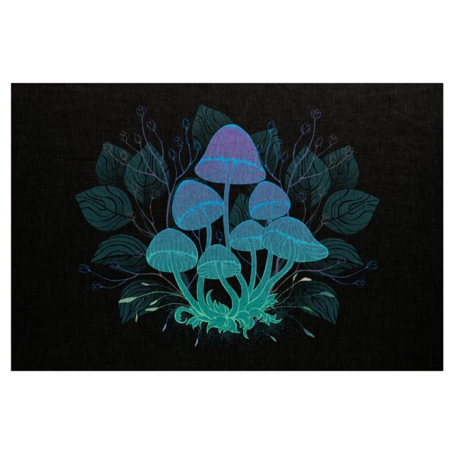Toadstools in Bushes Fabric (Yard)
