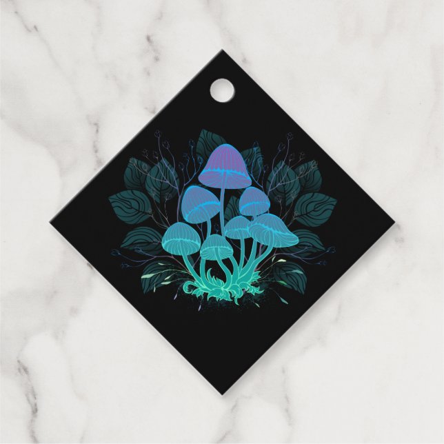 Toadstools in Bushes Favour Tags (Front)