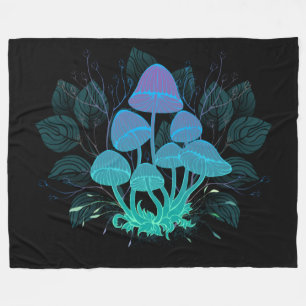 Toadstools in Bushes Fleece Blanket