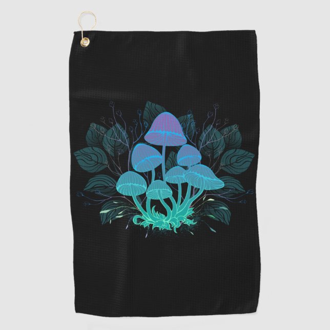 Toadstools in Bushes Golf Towel (Front)