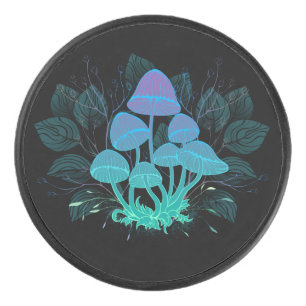 Toadstools in Bushes Hockey Puck