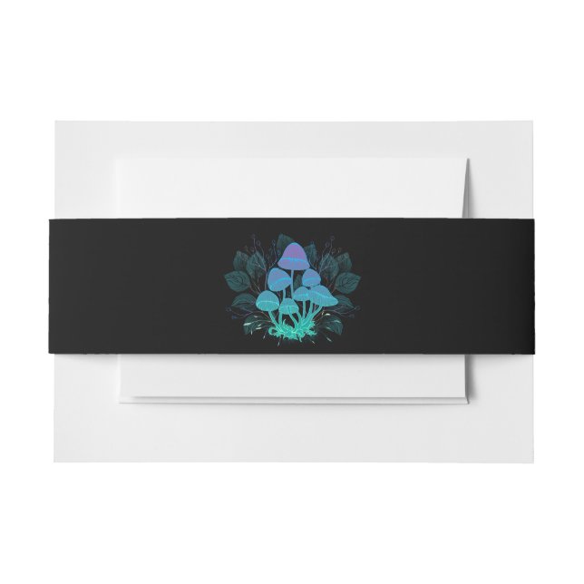 Toadstools in Bushes Invitation Belly Band (Front Example)