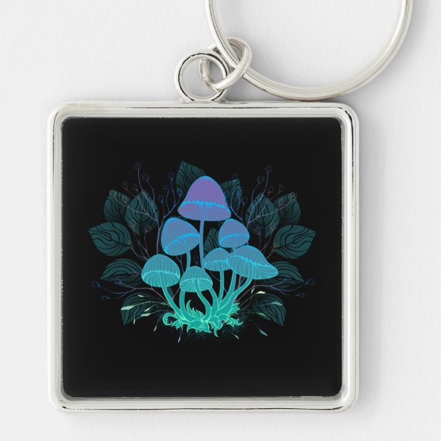 Toadstools in Bushes Keychain (Front)