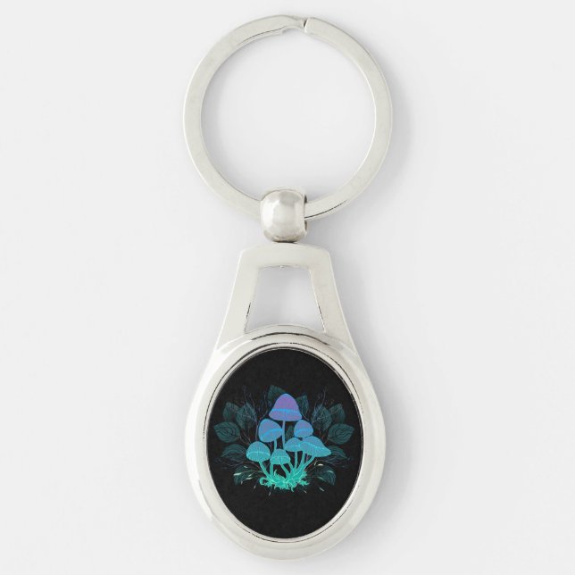 Toadstools in Bushes Keychain (Front)