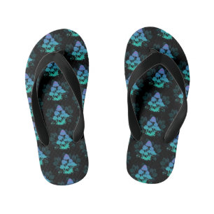 Toadstools in Bushes Kid's Flip Flops