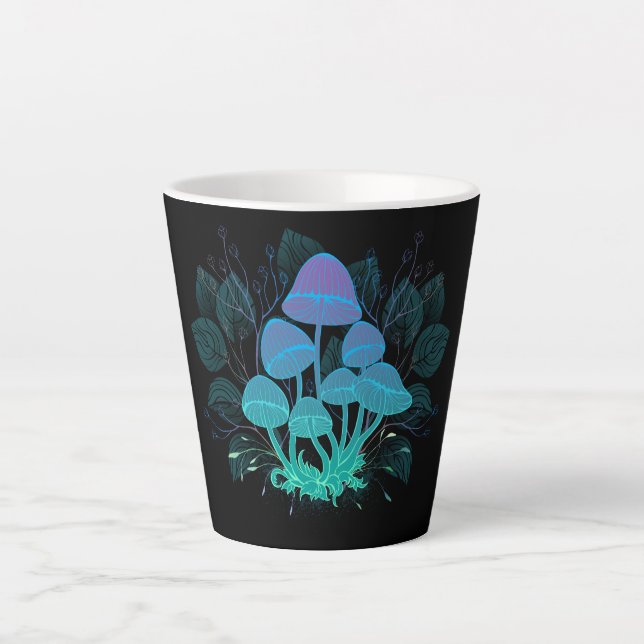 Toadstools in Bushes Latte Mug (Front)