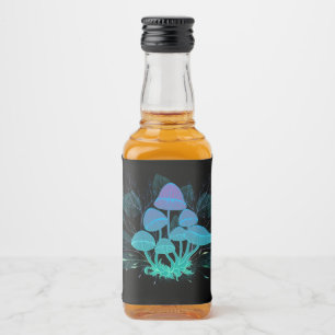 Toadstools in Bushes Liquor Bottle Label