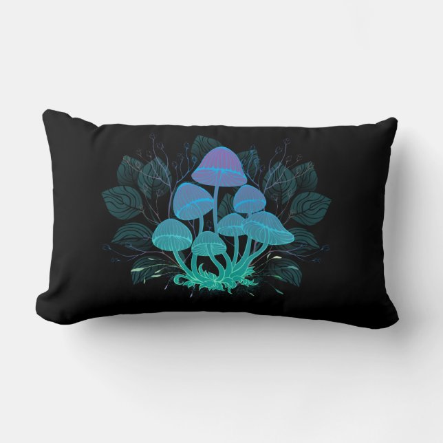 Toadstools in Bushes Lumbar Pillow (Front)