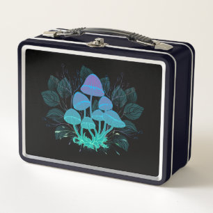 Toadstools in Bushes Metal Lunch Box