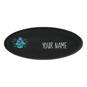 Toadstools in Bushes Name Tag