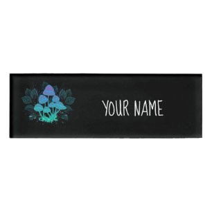 Toadstools in Bushes Name Tag