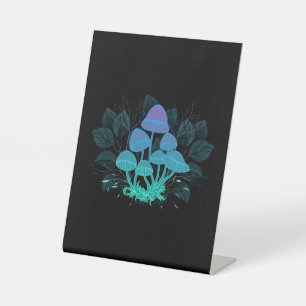 Toadstools in Bushes Pedestal Sign