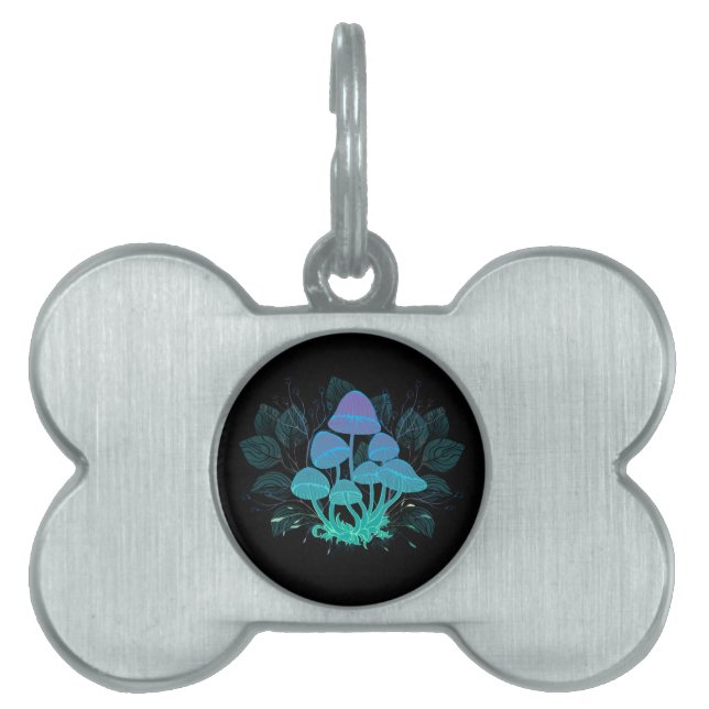 Toadstools in Bushes Pet ID Tag (Front)