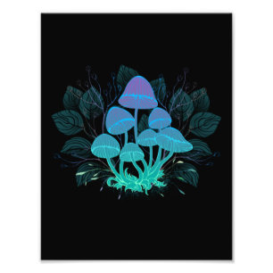 Toadstools in Bushes Photo Print