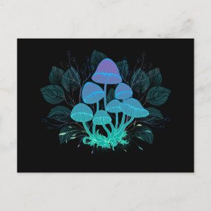 Toadstools in Bushes Postcard