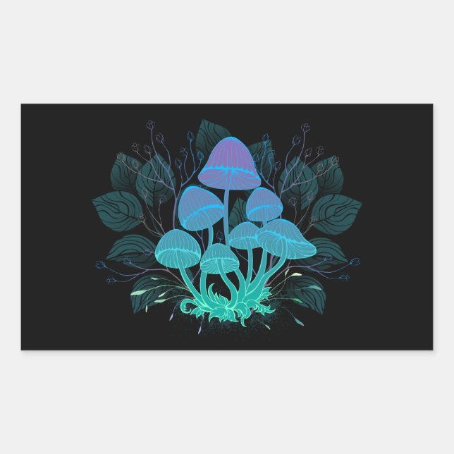 Toadstools in Bushes Sticker (Front)