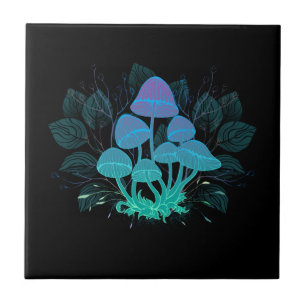 Toadstools in Bushes Tile