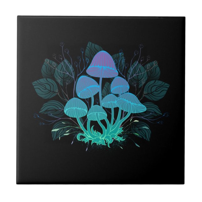 Toadstools in Bushes Tile (Front)