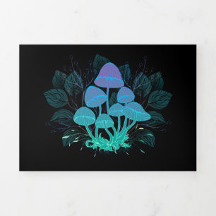 Toadstools in Bushes Tri-Fold Invitation