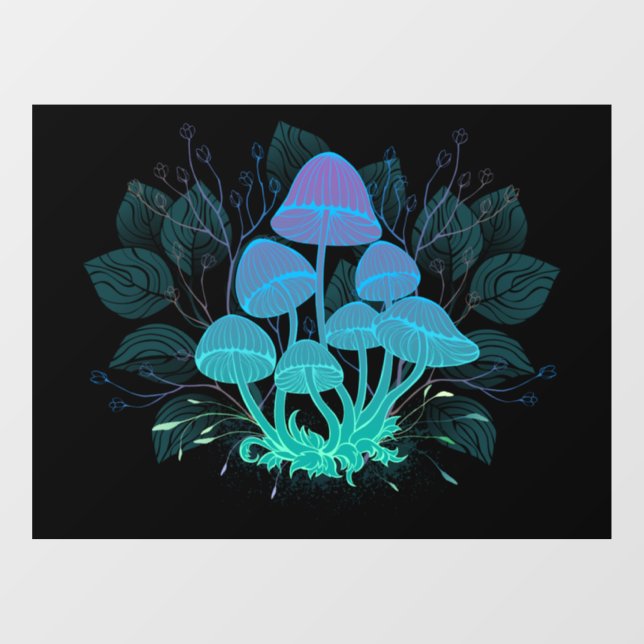 Toadstools in Bushes Window Cling (Sheet)