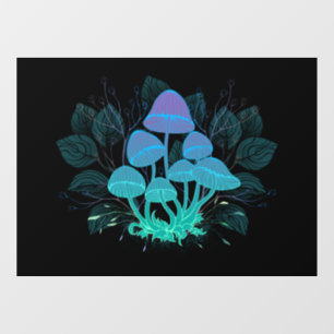 Toadstools in Bushes Window Cling