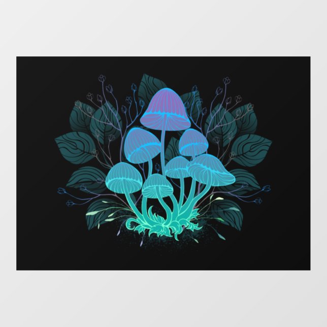 Toadstools in Bushes Window Cling (Sheet)