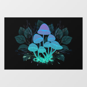 Toadstools in Bushes Window Cling