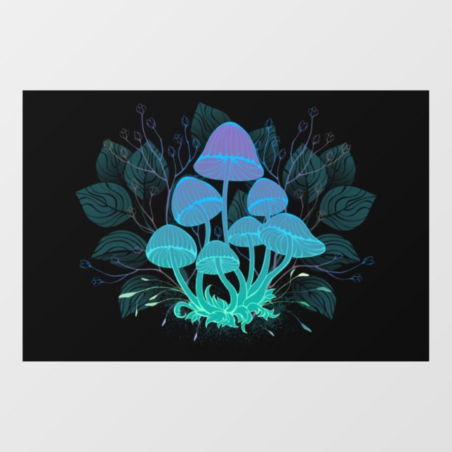 Toadstools in Bushes Window Cling (Sheet)