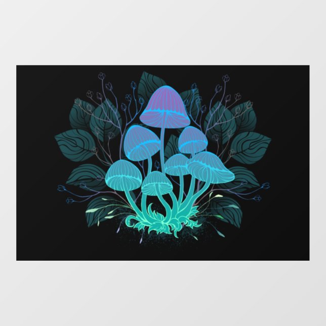 Toadstools in Bushes Window Cling (Sheet)
