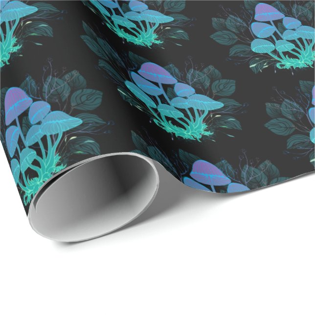 Toadstools in Bushes Wrapping Paper (Roll Corner)