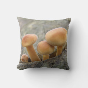Toadstools on a Tree Trunk Pillow