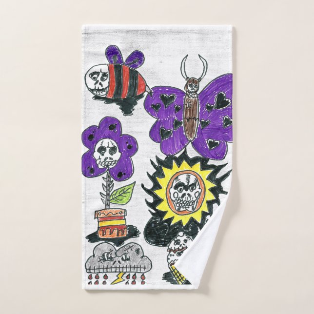 toalha de mão, desenho a lápis. (Serviette à main)