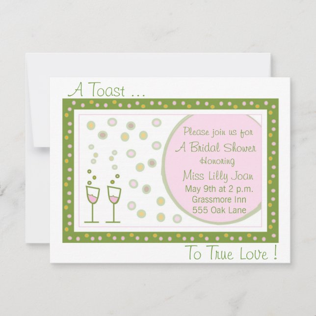 toast, A Toast ..., To True Love ! Invitation (Front)