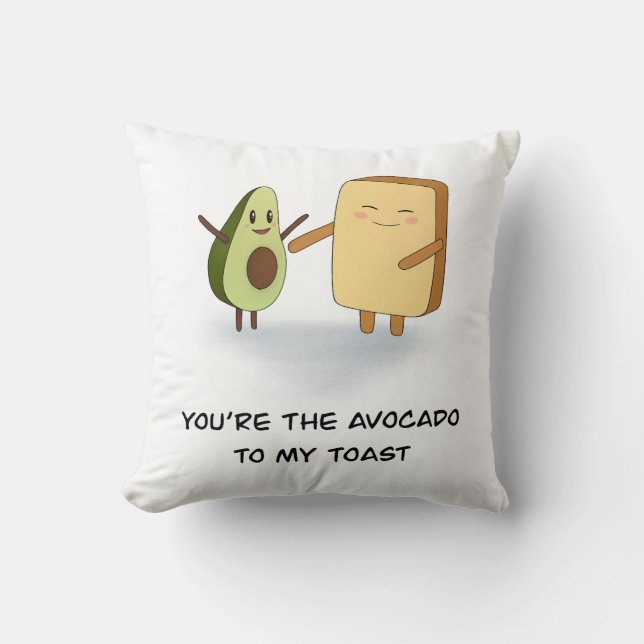 Toast and avocado cushion. throw pillow (Front)