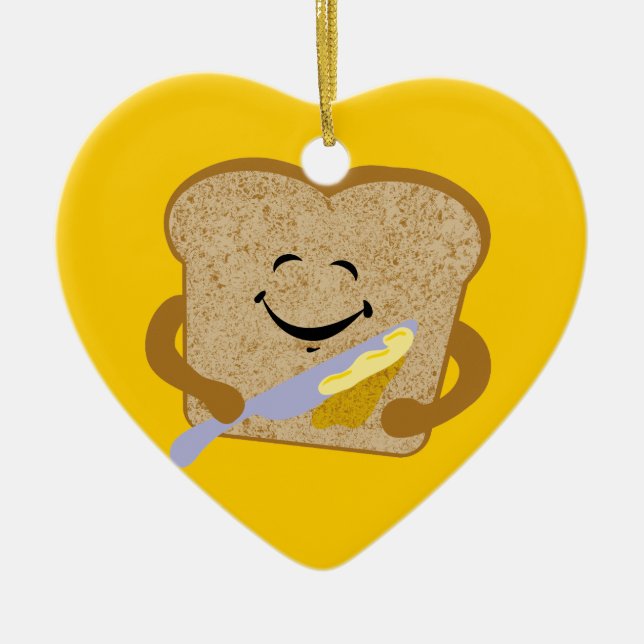 Toast And Butter Ceramic Ornament (Front)
